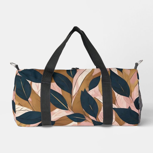 Blush Pink Gold Boho Blätter Trendy Collection Duffle Bag (Vorderseite)