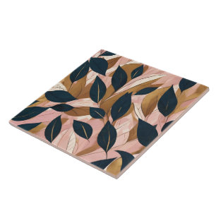 Blush Pink Gold Boho Blätter Trendy Collection Fliese