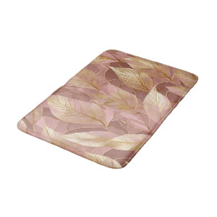 Blush Pink Gold Boho Moderne Blätter Sammlung Badematte