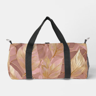 Blush Pink Gold Boho Moderne Blätter Sammlung Duffle Bag