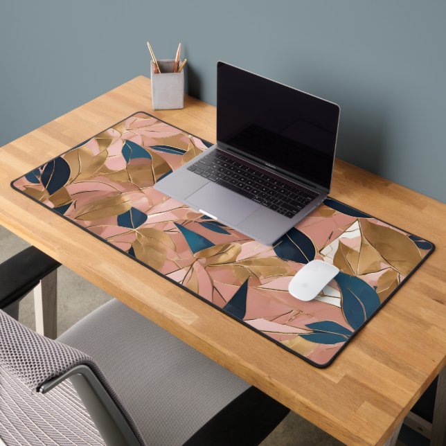 Blush Pink Gold Boho Popular Blätter Collection Schreibtischunterlage (Büro 2)