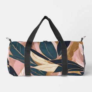 Blush Pink Gold Boho Trendy Blätter Collection Duffle Bag