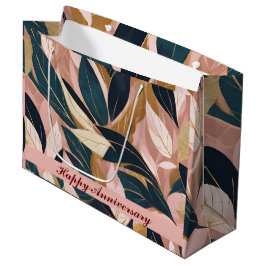 Blush Pink Gold Boho Trendy Blätter Collection Große Geschenktüte