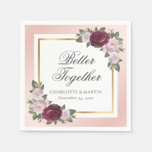 Blush Pink Gold Burgund Blumenzwiebeln Napkins Serviette