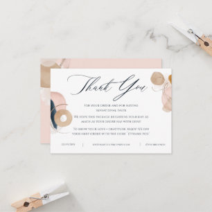 Blush Pink & Gold Business dank Karte