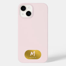 Blush Pink Gold Chic Feminine Monogram Initial