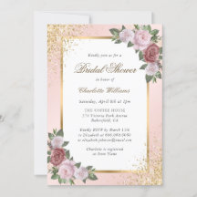 Blush Pink Gold Confetti Brautparty