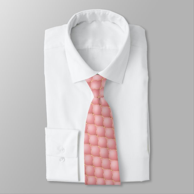 Blush Pink Gold Diamond Tuflische Neck Tie Krawatte (Gebunden)
