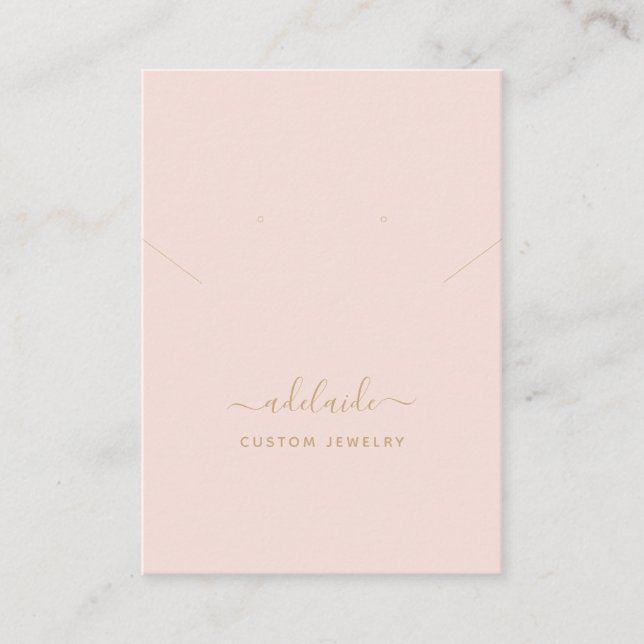 Blush Pink Gold Elegante Fußklasse Ohrring Display Visitenkarte (Vorderseite)
