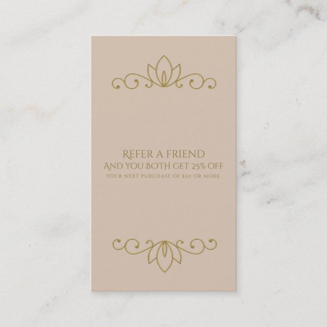 Blush Pink & Gold Eleganter Chic Freundschaftskart Empfehlungskarte (Vorderseite)