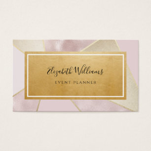 Blush Pink Gold Event Plane Business Card