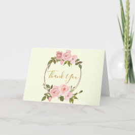 Blush Pink Gold Floral Danke Karte