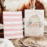 Blush Pink Gold Floral Pumpkin Girl Baby Dusche Einladung<br><div class="desc">Feiern Sie die bevorstehende Ankunft Ihres süßen Mädchens mit dieser schönen Baby-Dusche Einladung. Dieses hübsche, mit rosafarbenen Blumen und Grünpflanzen geschmückte Kürbisgeflecht besticht durch seine elegante Gestaltung. Klicken Sie auf die Schaltfläche "Weitere Anpassung", wenn Sie den Stil und die Position des Textes neu ordnen und formatieren möchten. Das kommt mit...</div>