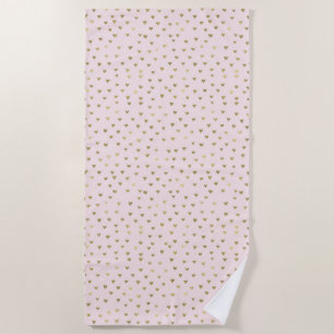 Blush Pink Gold Glam Herz Abstrakt Strandtuch