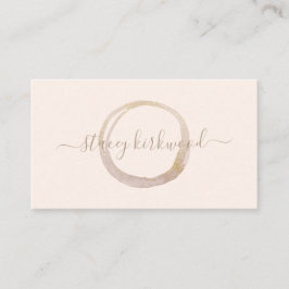 Blush Pink Gold Glitzer Circle Logo Modern Visitenkarte
