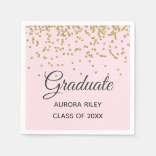 Blush Pink Gold Glitzer Confetti Abschluss Gefalle Serviette