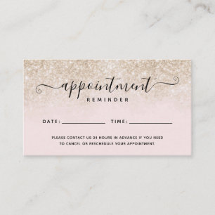 Blush Pink Gold Glitzer Erinnerung Karte