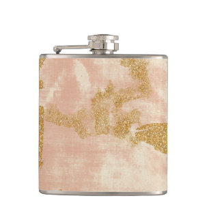 *~* Blush Pink Gold Glitzer gestört Golden Flachmann
