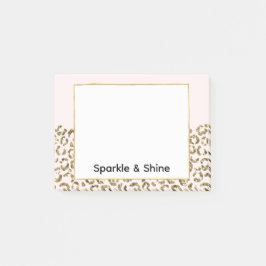 Blush Pink Gold Glitzer Leopard Post-it Klebezettel