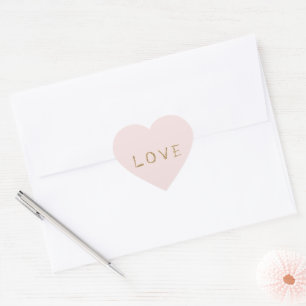 Blush Pink Gold Glitzer Liebe Herz-Aufkleber