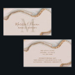 Blush Pink Gold Glitzer Marmor Agate Notar Visitenkarte<br><div class="desc">Eine einzigartige Version eines abstrakten rosa goldenen Glitzer Marmor gegen geode mobile notary Visitenkarten.</div>