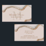 Blush Pink Gold Glitzer Marmor Agate Notar Visitenkarte<br><div class="desc">Eine einzigartige Version eines abstrakten rosa goldenen Glitzer Marmor gegen geode mobile notary Visitenkarten.</div>