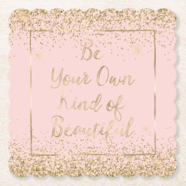 Blush Pink Gold Glitzer Schönes Zitat Untersetzer