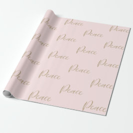Blush Pink Gold Luxe Glitzer Peace Geschenkpapier