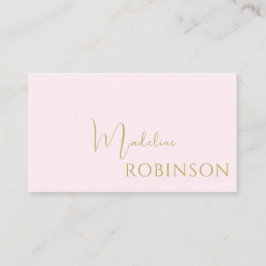 Blush Pink Gold Minimalistisch Elegantes Script Visitenkarte
