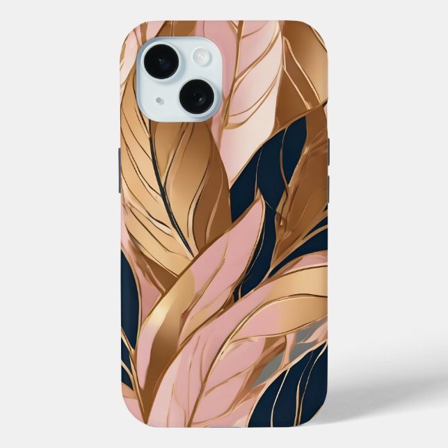 Blush Pink Gold Moderne Boho Blätter Collection Case-Mate iPhone Hülle (Rückseite)