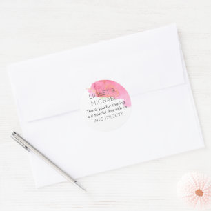 Blush Pink Gold Moderne Gastgeschenk Hochzeit Umsc Runder Aufkleber