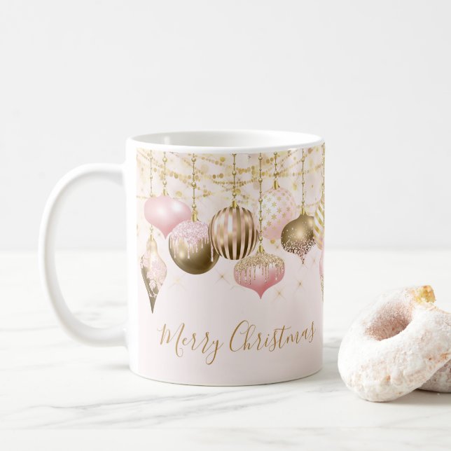 Blush Pink Gold Ornament Kaffeetasse (Mit Donut)