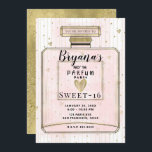 Blush Pink & Gold Parfum Sweet 16 Geburtstag Einladung<br><div class="desc">Anpassen für jedes Ereignis</div>