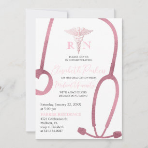 Blush Pink Gold RN Kurierparty Einladung