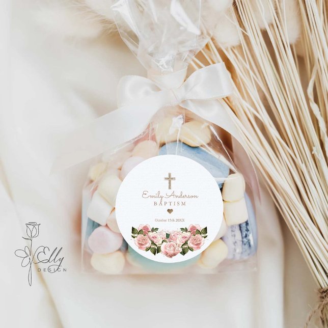 Blush Pink Gold Rose Christine Gunst Runder Aufkleber (Von Creator hochgeladen)