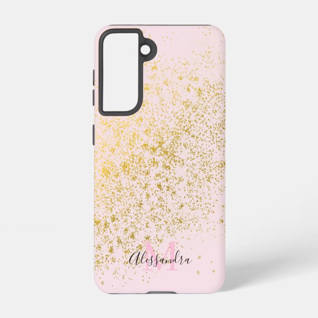 Blush Pink Gold Sparkone Samsung Galaxy Hülle (Rückseite)