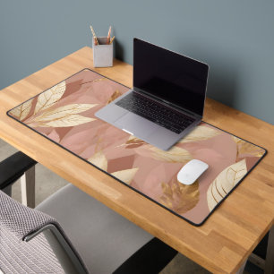 Blush Pink Gold Trendy Boho Blätter Collection Schreibtischunterlage