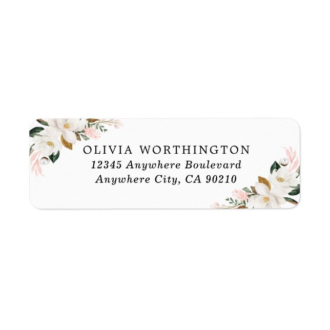 Blush Pink Gold und White Magnolia Bloral Wedding (Vorne)