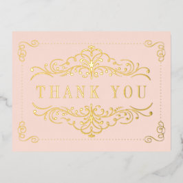 Blush Pink & Gold Verziert Swirt Hochzeit Vielen D Folie Einladungspostkarte