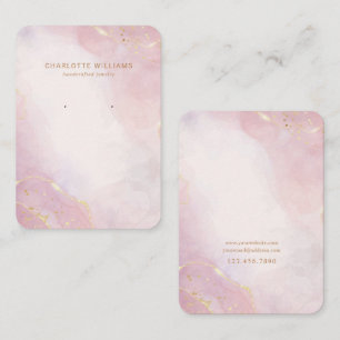 Blush Pink Gold Watercolor Schmuckkarte Visitenkarte
