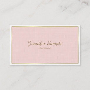 Blush Pink Gold Weiß Moderne Elegant Trendy Luxus Visitenkarte