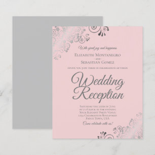 Blush Pink & Graue BUDGET Hochzeitsempfehlung lade