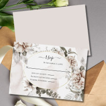 Blush Pink Gray Floral Elegante Festliche Hochzeit