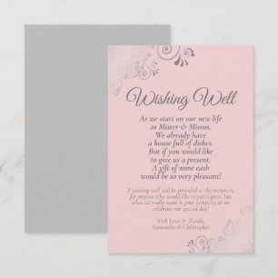 Blush Pink & Gray Hochzeit wünscht gutes Gedicht Begleitkarte