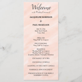 Blush Pink Gray Watercolor Hochzeitsprogramm Programm