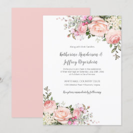 Blush Pink Green Watercolor Blumenzwiebelladen Einladung