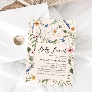 Blush Pink Greenerenery Baby Brunch Dusche Einladung