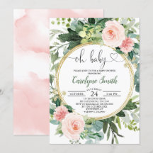 Blush Pink Greenerenery Oh Baby Girl Baby Shower