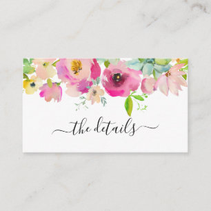 Blush Pink Greenery Boho Floral Wedding Details En Begleitkarte
