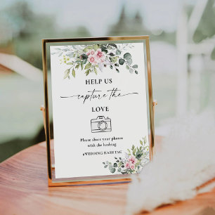 Blush Pink Greenery helfen uns, die Liebe zu erfas Sockelschild